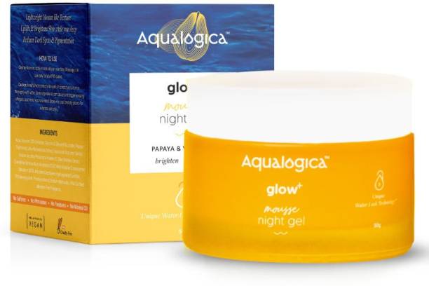 Aqualogica Glow+ Mousse Night Gel for Bright Plump Skin with Papaya & Vitamin C