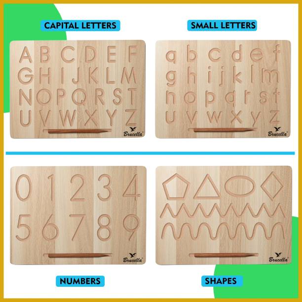 Brucella Wooden Educational Alphabet Combo Of 2 With dummy Pencil For 2+ Year Kid's