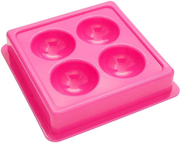 ShopCircuit Facial Cosmetic 4 Cups Tool Tray Plastic Washable For Salon, Pink Colour Tray
