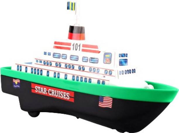 Shinsei Kids Star Cruise Ship Boat Pull-back Race Toy Best Gift for Boys