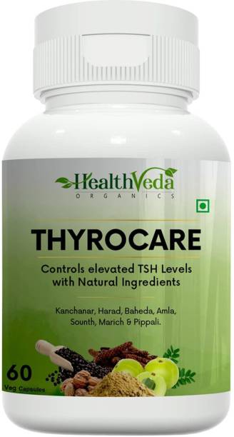 Health Veda Organics Thyrocare Capsules for Thyroid support (60 Veg Capsules)