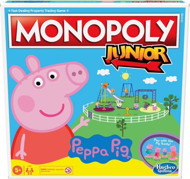 Monopoly Junior Peppa Pig Edition Game for 2-4 Players, For Kids Ages 5 and Up Board Game Accessories Board Game