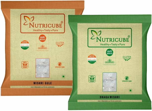 NUTRICUBE Dhaga Mishri And Mishri Gule Combo - Rock Suger - (Each 900gm x 2) Sugar
