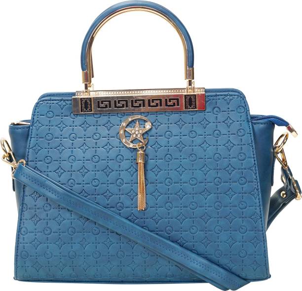 Women Blue, Gold Shoulder Bag Price in India