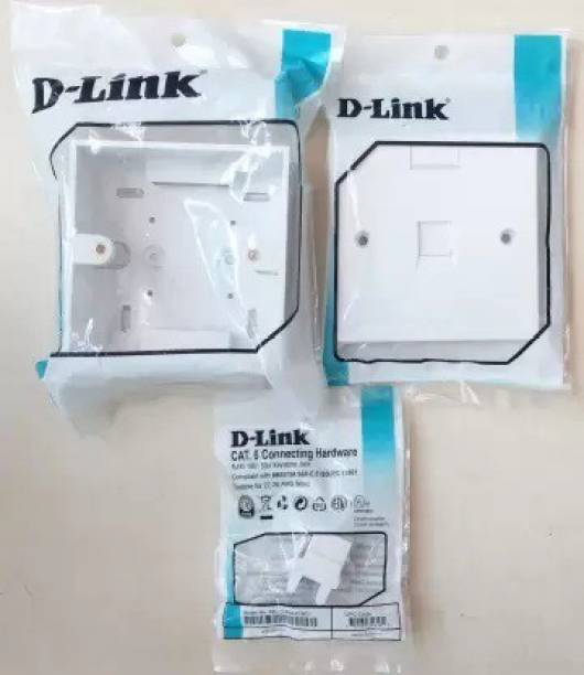 Mak World D-Link CAT6 IO, Face Plate, Wall Gang Box Combo - 1 Set Network Interface Card