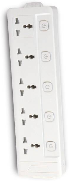 LeadSafe Five Switch, Five Socket, 1.5 Meter Wire Extension board 10 A Three Pin Socket