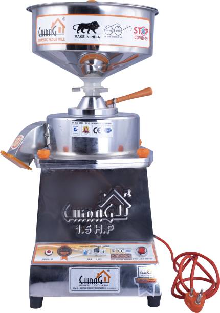 chirag Flour mill machine, Atta chakki, Domestic Aata Maker, Ghar Ghanti, Heavy Duty 1.5 HP Flourmill