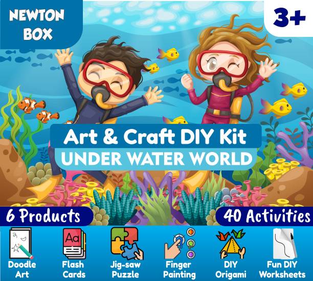 Little Olive Newton Box 6 in 1 Art and Craft DIY Kit | Under Water World Theme