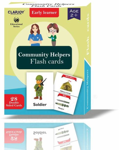 Clapjoy Reusable Community Helpers Flash Cards for Kids for age 2 years and above