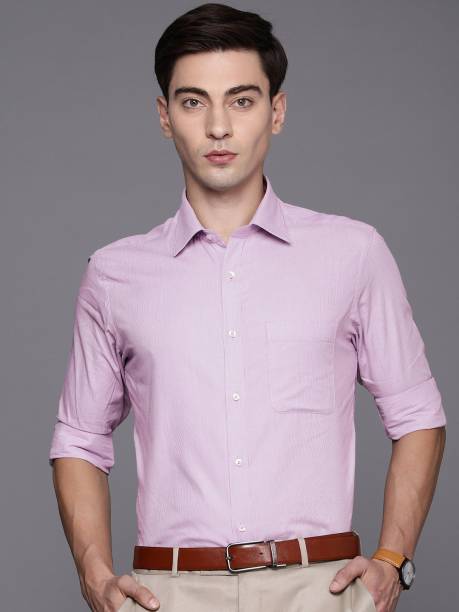 Raymond Men Self Design Formal Purple Shirt