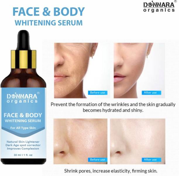 Donnara Organics Face and Body Skin Whitening Serum Uneven tone, Spot Removal Men & Women