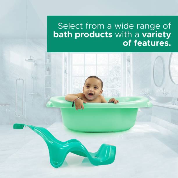 Dash Coco Bath Tub For New Born Baby, Anti Slip With Bath Toddler Seat (Green)