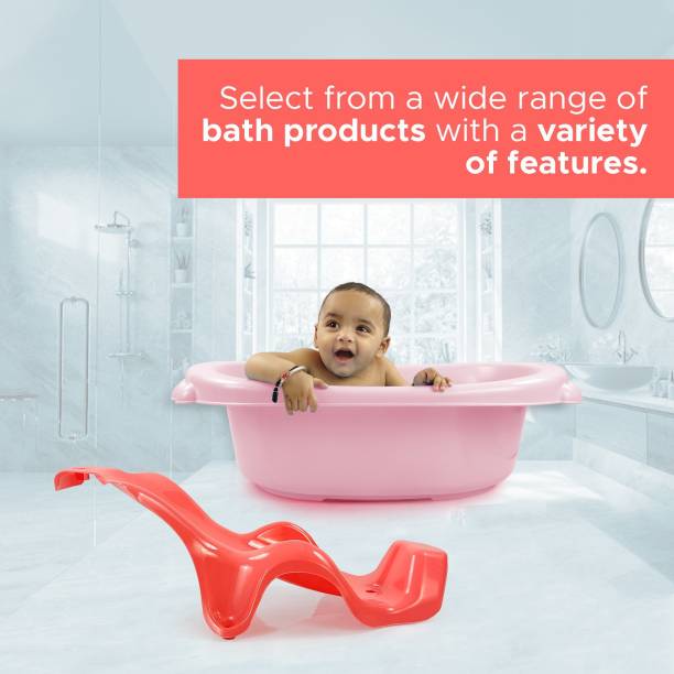 Dash Coco Bath Tub For New Born Baby, Anti Slip With Bath Toddler Seat (Pink)