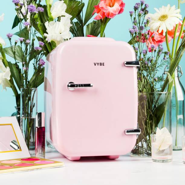 VYBE FK_VYBE1004 Vybe Mini Beauty Fridge (4 Liter): AC/DC Portable Thermoelectric Cooler & Warmer 4 L Compact Refrigerator