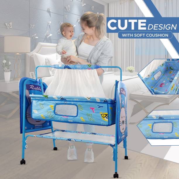 NHR Baby Cradle, Cradles For 0 To 2 Years With Mattress, Mosquito Net & Wheel Lock