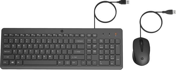 HP 150 Wired Keyboard and Optical Mouse Combo with 1600 DPI - (240J7AA) Wired USB Desktop Keyboard