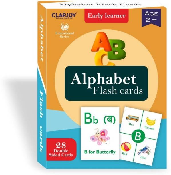 Clapjoy Reusable Alphabet Flash Cards for Kids for age 2 years and above