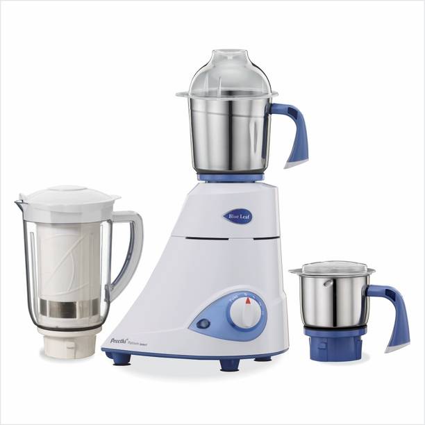 Preethi Platinum select MG226 Blue Leaf 750 Mixer Grinder (3 Jars, White)