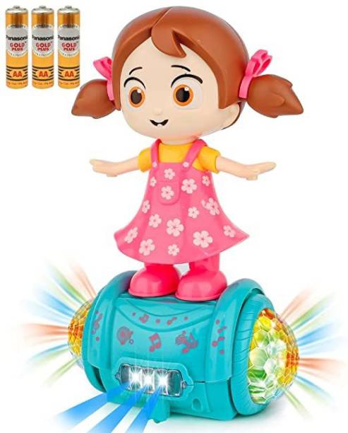 Goyal's 360° Rotating Musical Dancing Revolv Girl Doll Toy with Flashing Lights