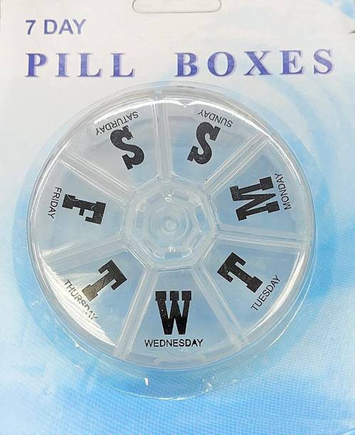 AL ATASH MONDAY - SUNDAY 7 Day Pill Box Organiser l Weekly Portable Box l Easy Fill Travel Tablet Box Pill Box