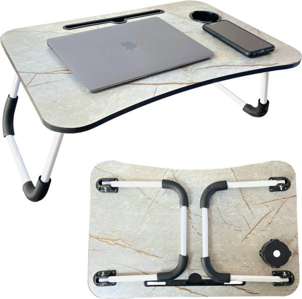 8Cross Smart Multipurpose Laptop Table with Dock Stand & Cup Holder for Bed Study, Work Wood Portable Laptop Table