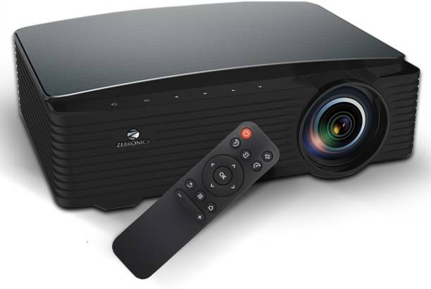 ZEBRONICS ZEB-PIXAPLAY 16 with Android 9.0,Full HD 1080p,Dual band WiFi/BT v5.1 & E-Focus (4000 lm / 1 Speaker / Remote Controller) 8GB Internal Storage Projector