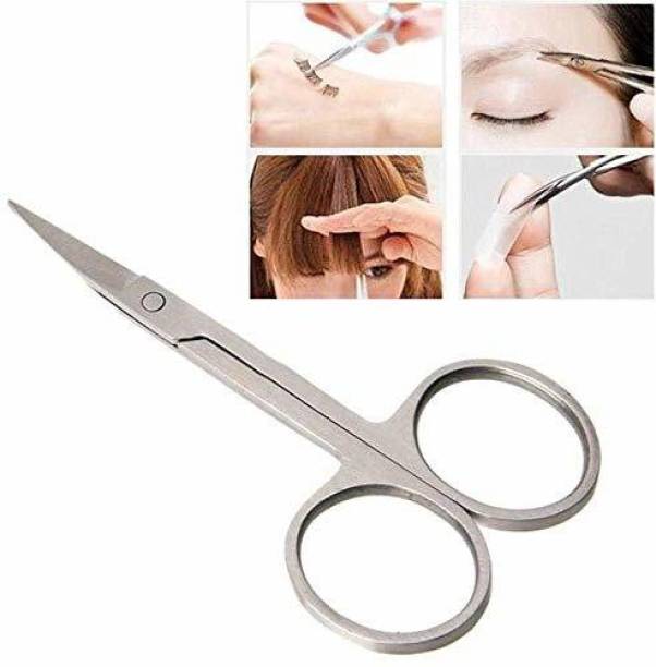 PIHET Small Nail Eyebrow Nose Hair Scissors Cut Manicure Facial Trimming Tweezer Dual Ended Cuticle Pusher