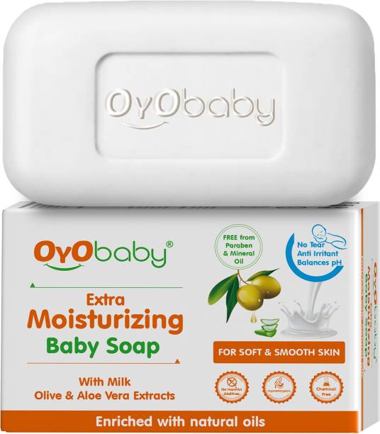 Oyo Baby Extra Moisturizing Baby Soap Bathing Bar For Baby’s Sensitive Skin Gentle Cleansing, Skin-friendly Baby Soap