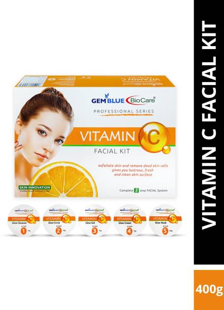 GEMBLUE BIOCARE Vitamin C Facial Kit, Exfoliate skin and remove dead skin cells, 400gm
