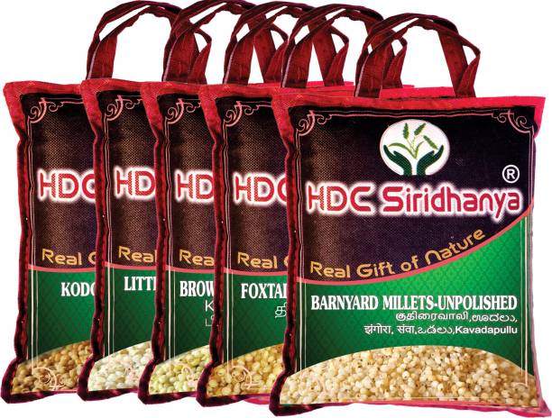HDC SIRIDHANYA (Organic and Unpolished ) Millets Grain Combo pack Mixed Millet