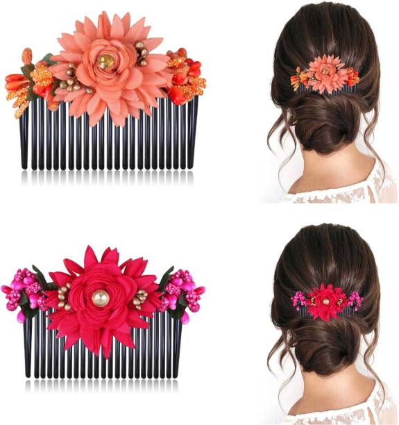 Myra Collection Flower Design Hair pin Comb/Hair Clip For Women pack of 2 Hair Pin