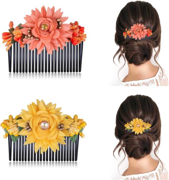 Myra Collection Flower Design Hair pin Comb/Hair Clip For Women pack of 2 Hair Clip