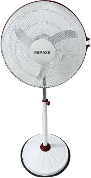 Remaxe Deluxe 16 Inch Pedestal Standing Fan High Velocity Heavy Duty Metal White/Maroon 500 mm Ultra High Speed 3 Blade Pedestal Fan
