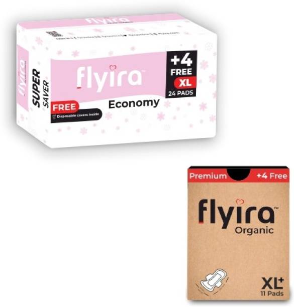 Flyira Organic XXL 11 Pads + Economy XL 24 Pads | Combo Of 35 Sanitary Pad
