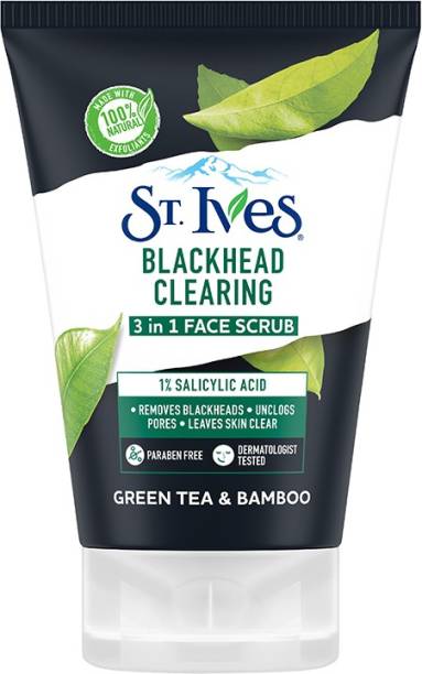 ST.IVES Green Tea & Bamboo Blackhead Clearing 3 in 1 Face Scrub with Salicylic Acid Scrub
