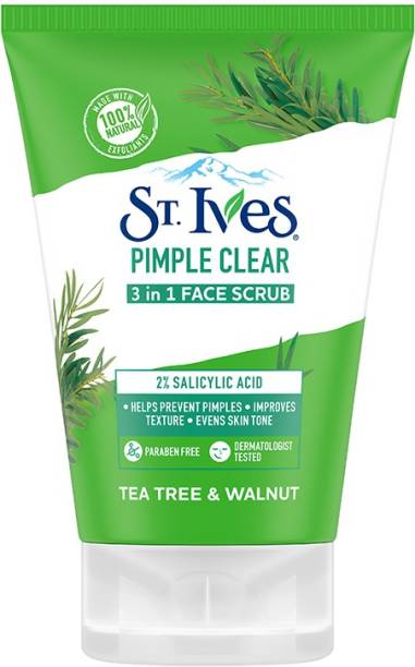 ST.IVES Tea Tree & Walnut Pimple Clear 3 in 1 Face Scrub with Salicylic Acid Scrub