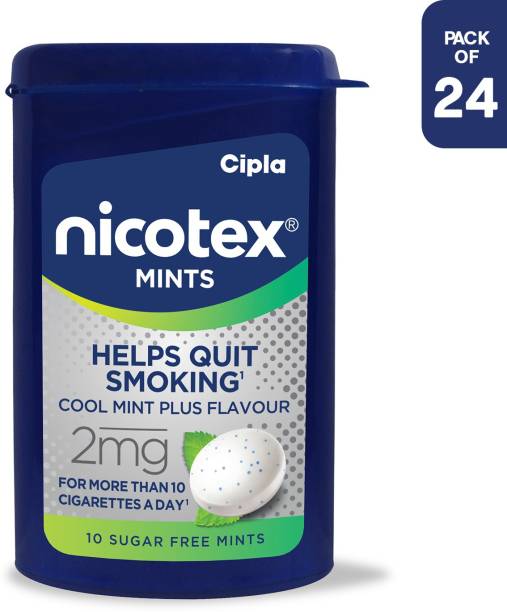 Cipla Nicotex Mints | Nicotine 2mg Sugar Free Lozenges(24x 10Pcs) | Cool Mint Plus | Smoking Cessations