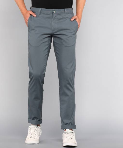 Louis Philippe Sports Tapered Men Green Trousers