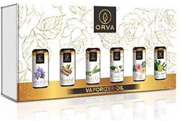 ORVA Pure Vaporizer Oil (Lavender, Rose, Bergamote, Jasmine, Sandal and Lemon Grass) Diffuser, Aroma Oil