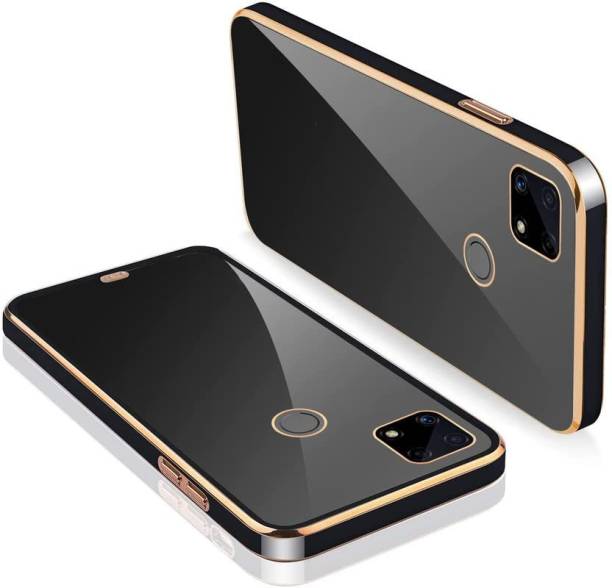 ISAAK Back Cover for OPPO A15, OPPO A15s Gold Electroplating Transparent Chrome Cover