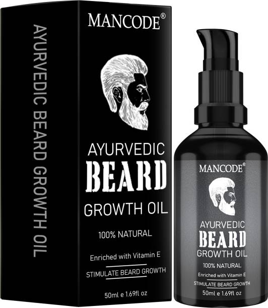 MANCODE Ayurvedic Beard Growth Oil, Enriched with Vitamin E, Stimulate Beard Growth,50ml Hair Oil