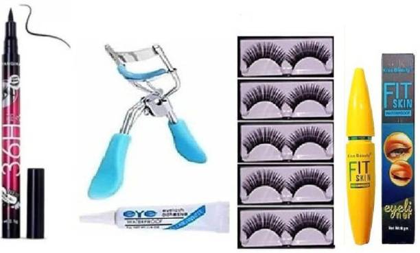 NC Cosmetic Fashion 5 False Eyelashes 1 curler 1 Glue 1 36 H eyeliner sketch waterproof