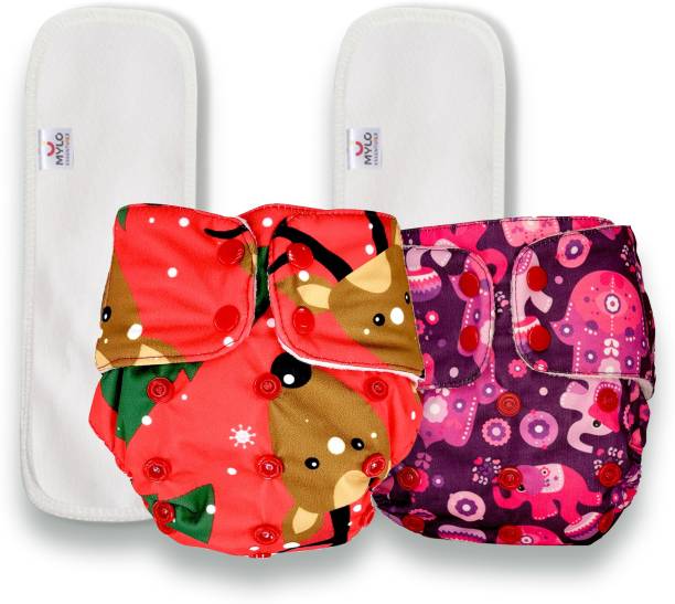 MYLO Washable & Reusable Cloth Diaper With 2 Dry Feel Absorbent Soaker Pad (3M-3Y)