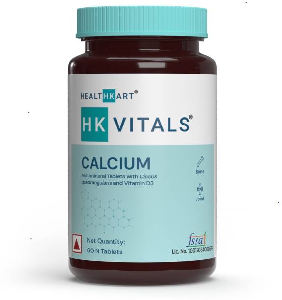 HEALTHKART Calcium Tablets for Men and Women with Vitamin D3 for complete bone health & Joint