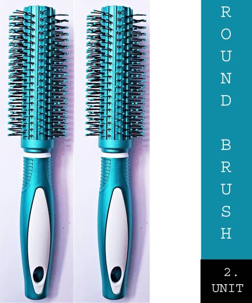 Easy Shopping Deal Combo Blue Color Round Rolling Curling Hair Brush Comb for Men and Women