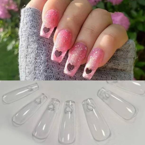 business venture 12 PC/Set Reusable Transparent Designer Artificial Nail/Nails with glue transparent