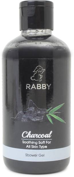 RABBY Body Wash, Active Clean with Active Charcoal, Shower Gel for Body