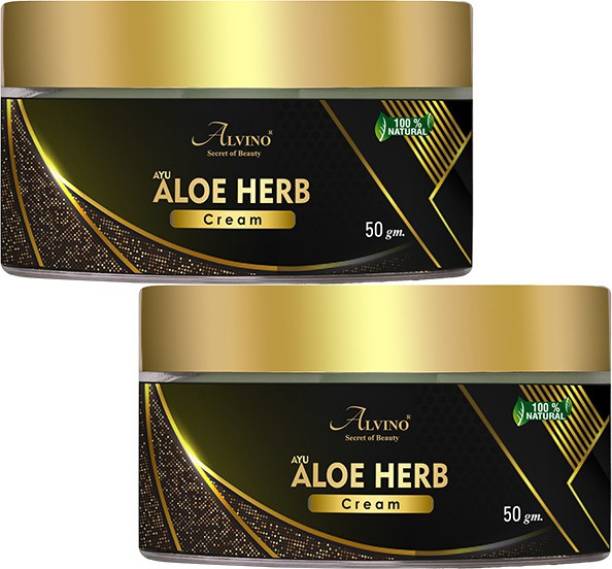 Alvino Beauty Aloe Herb Cream Moisturizing Cream with the Goodness of Aloe Vera and Cucumber (Pack of 2)