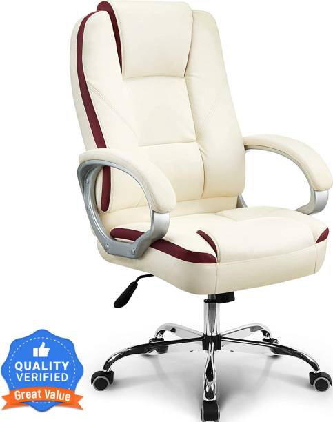 Oakcraft Luxury HIGH Back Leatherette Office with Steel Base and Warranty Leatherette Office Executive Chair