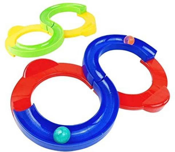 TRENDY&HANDY 8 Shape Infinity Loop Interaction Creative Track Toy with 2 Bounce Ball for Kids